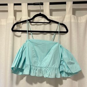 Blue Peplum Top (Zara, Small, never been worn)